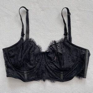 Victoria's Secret Black Lace Dream Angels Push Up Without Padding Bra 36D